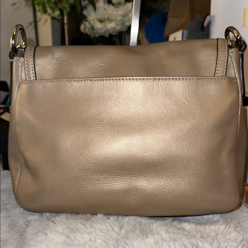 Coach Taylor Gold Leather Hand Bag - Picture 3 of 11